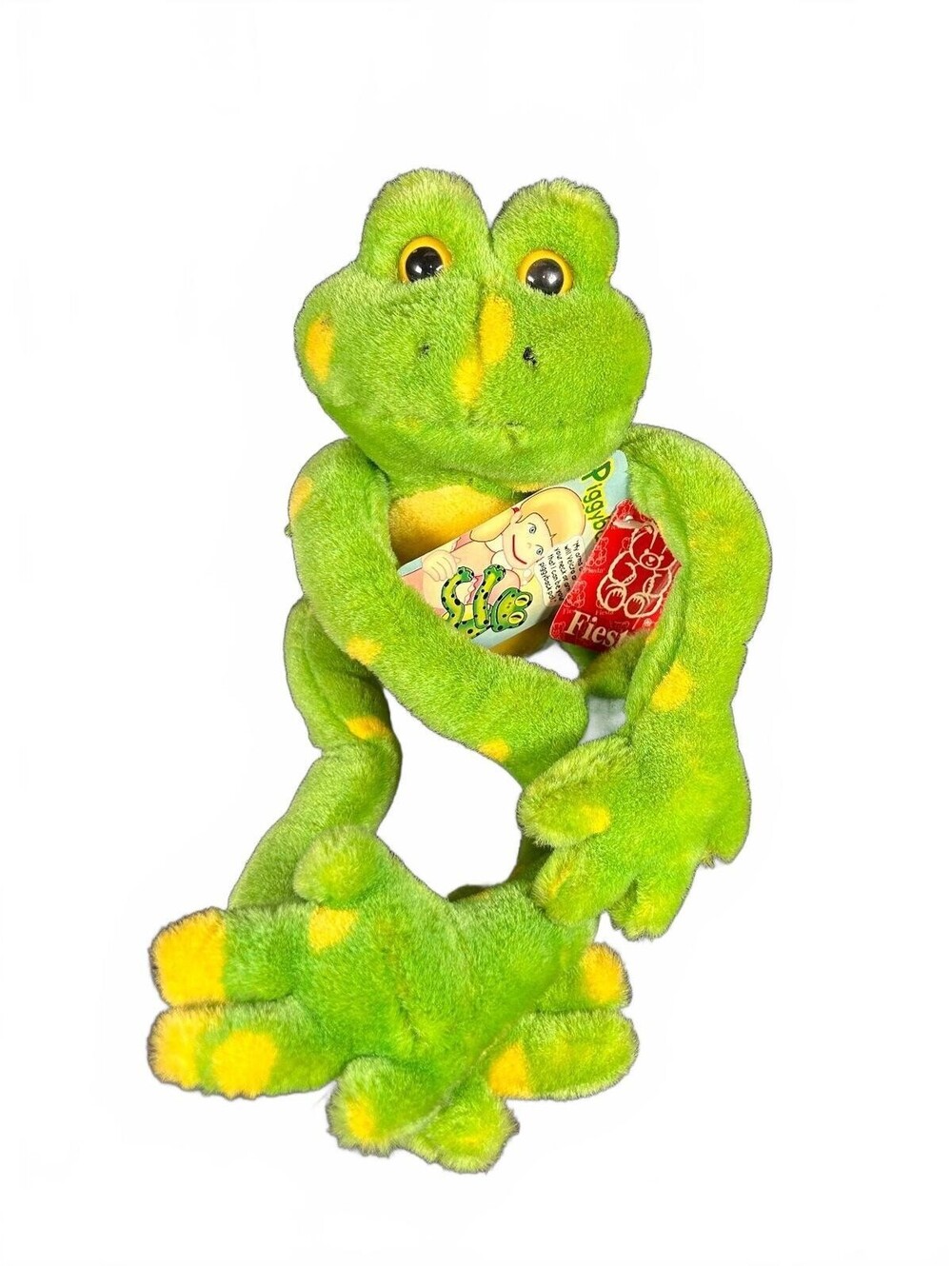 Fiesta Piggyback Pal Green Frog Plush 18" Long Stuffed Animal NWT Vintage 90s